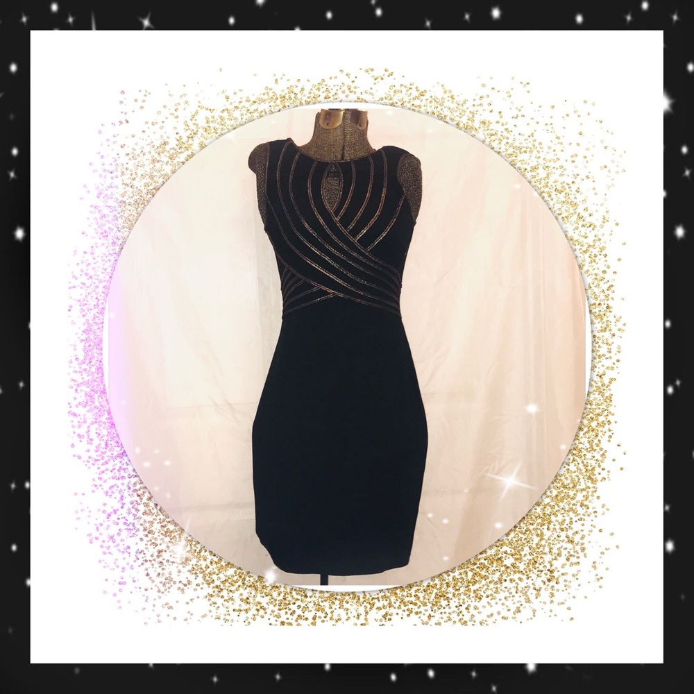 Sexy Black Dress With Mesh Back.